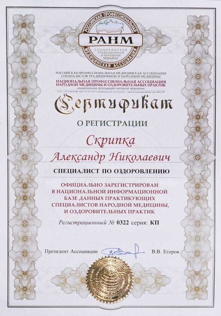 Сертификат Скрипка